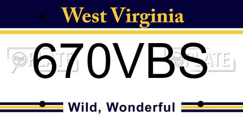 670VBS West Virginia License Plate