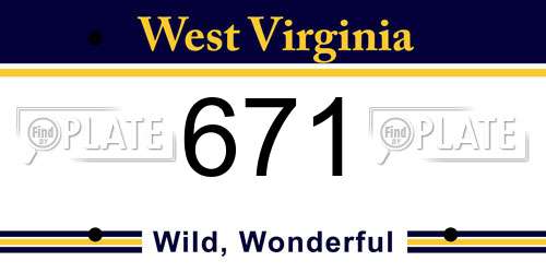 671 West Virginia License Plate