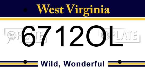 6712OL West Virginia License Plate