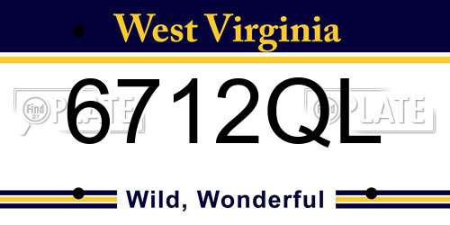 6712QL West Virginia License Plate