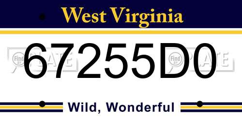 67255D0 West Virginia License Plate