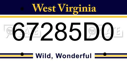 67285D0 West Virginia License Plate