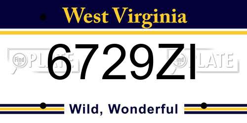 6729ZI West Virginia License Plate