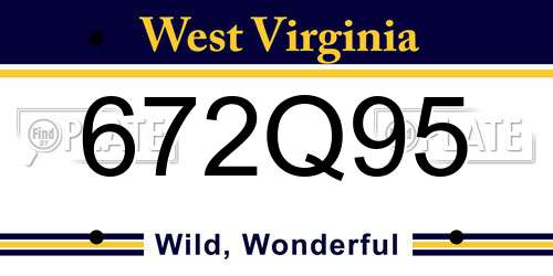 672Q95 West Virginia License Plate