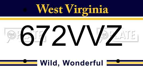 672VVZ West Virginia License Plate