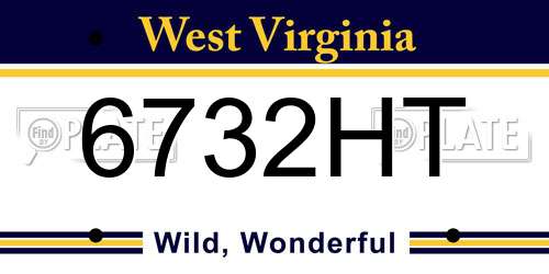 6732HT West Virginia License Plate