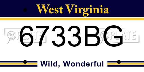 6733BG West Virginia License Plate