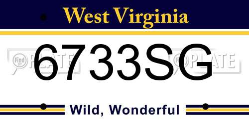 6733SG West Virginia License Plate