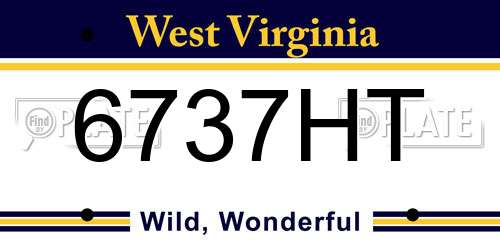 6737HT West Virginia License Plate