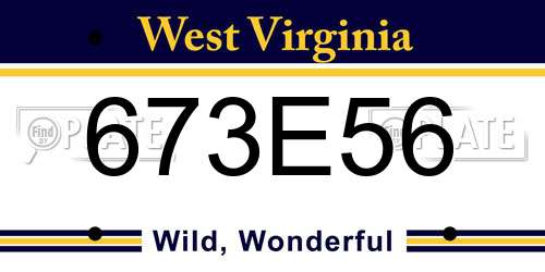 673E56 West Virginia License Plate