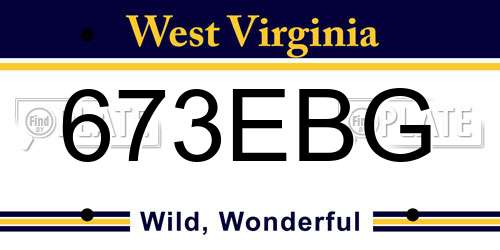673EBG West Virginia License Plate