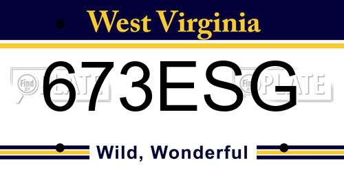 673ESG West Virginia License Plate