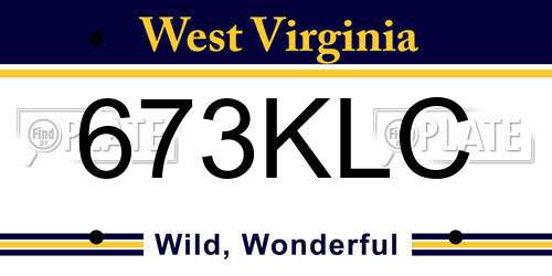 673KLC West Virginia License Plate