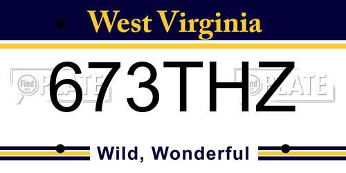 673THZ West Virginia License Plate