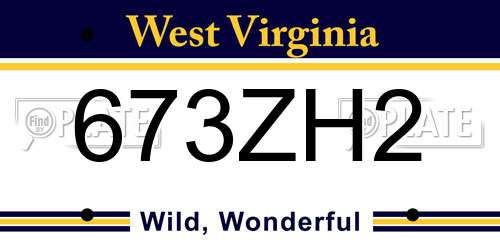 673ZH2 West Virginia License Plate