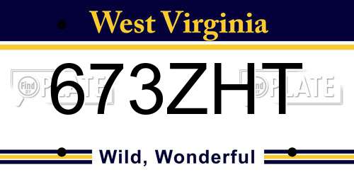 673ZHT West Virginia License Plate