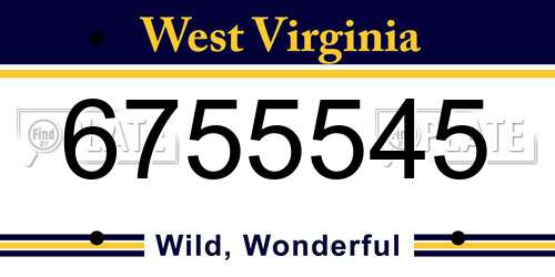 6755545 West Virginia License Plate