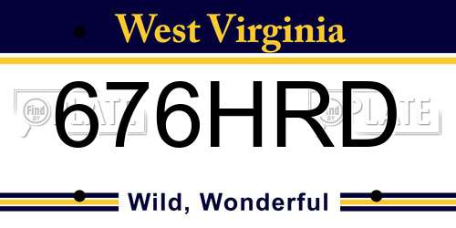 676HRD West Virginia License Plate