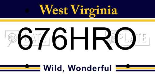 676HRO West Virginia License Plate