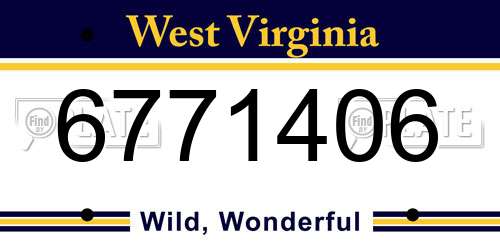 6771406 West Virginia License Plate