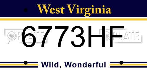 6773HF West Virginia License Plate