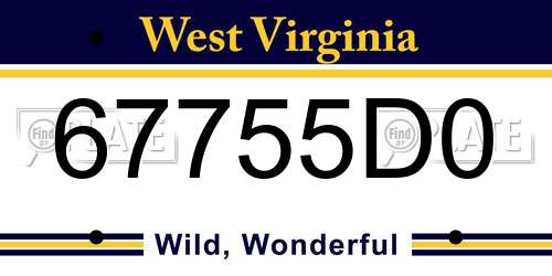 67755D0 West Virginia License Plate