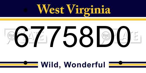 67758D0 West Virginia License Plate