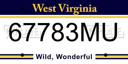 67783MU West Virginia License Plate