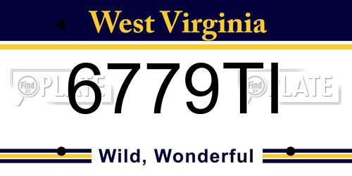6779TI West Virginia License Plate