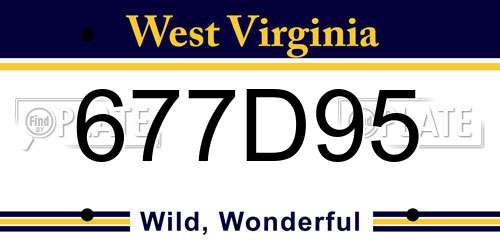 677D95 West Virginia License Plate