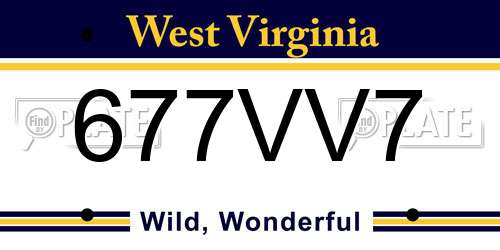 677VV7 West Virginia License Plate