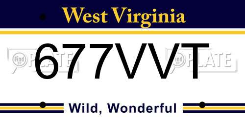 677VVT West Virginia License Plate