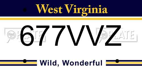 677VVZ West Virginia License Plate