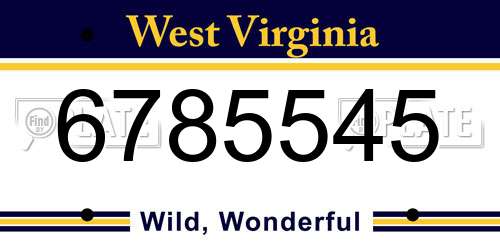 6785545 West Virginia License Plate