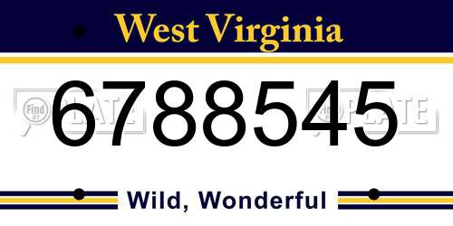 6788545 West Virginia License Plate