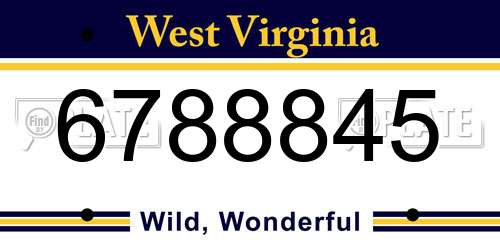 6788845 West Virginia License Plate