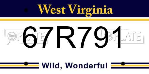 67R791 West Virginia License Plate
