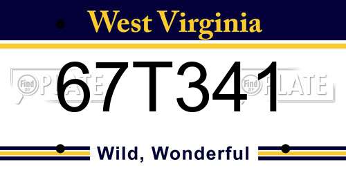 67T341 West Virginia License Plate
