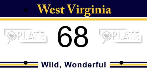 68 West Virginia License Plate