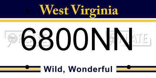 6800NN West Virginia License Plate
