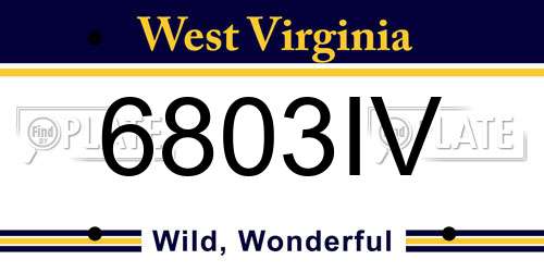 6803IV West Virginia License Plate