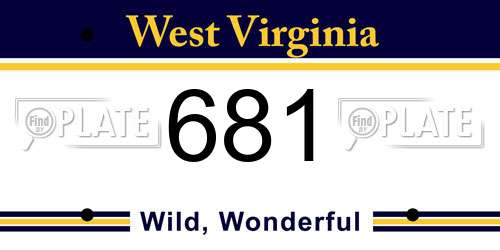 681 West Virginia License Plate