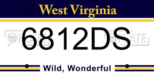 6812DS West Virginia License Plate