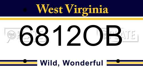 6812OB West Virginia License Plate