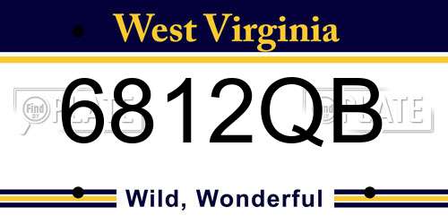 6812QB West Virginia License Plate
