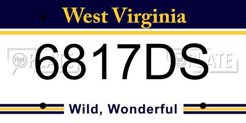 6817DS West Virginia License Plate