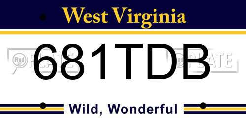 681TDB West Virginia License Plate