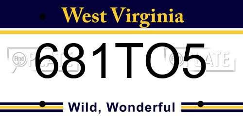 681TO5 West Virginia License Plate