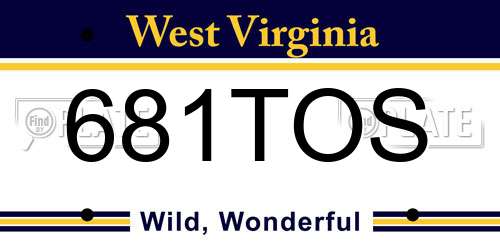 681TOS West Virginia License Plate