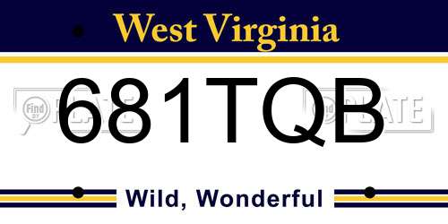 681TQB West Virginia License Plate
